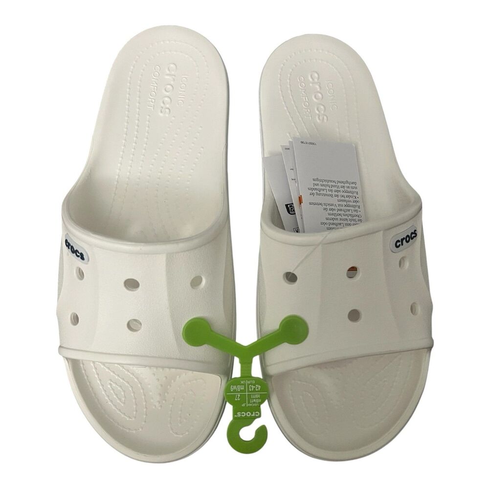Crocs Classic Bayaband Slide Sandals White Men's 9 / Women's 11